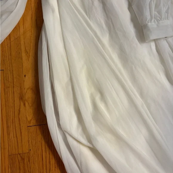 Vintage 1970s Mike Benet Prairie Wedding Dress – Ruffle Collar & Embroidery - Picture 4 of 5